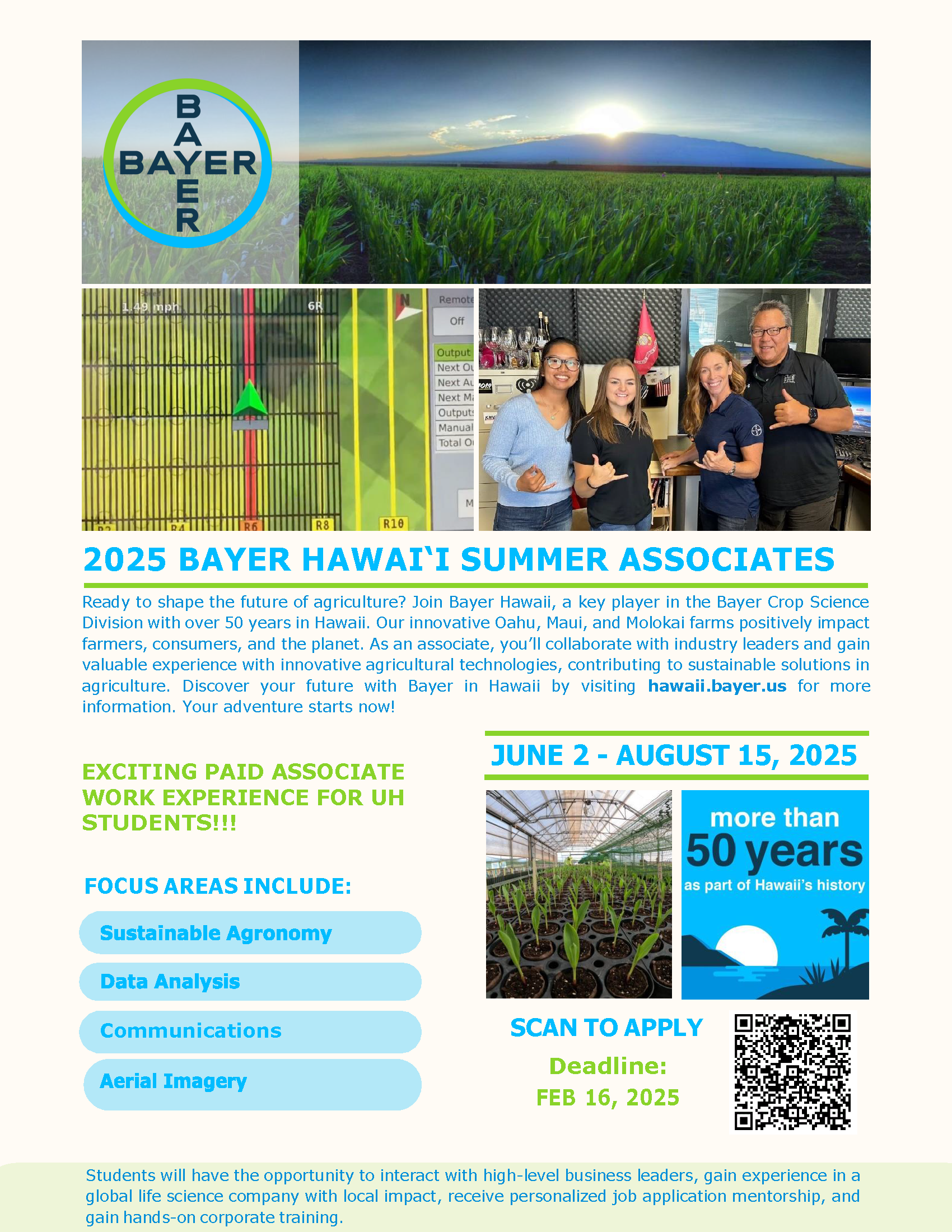 2025 Bayer Summer Associate Program Flyer